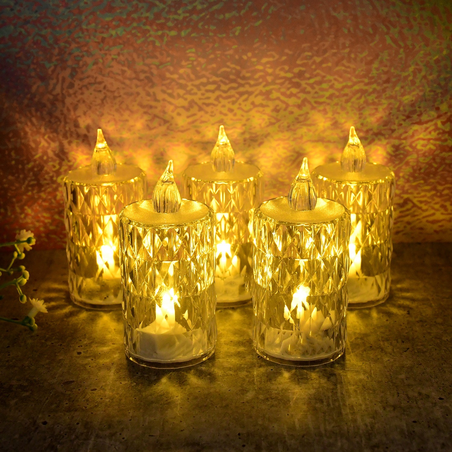 LED Crystal Effect Flameless Candle Light Set LED Crystal Effect Flameless Candle Light Set